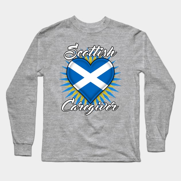 Scottish Caregiver (white font) Long Sleeve T-Shirt by WCN Store